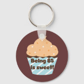 85歳は甘い誕生日Tシャツとプレゼント キーホルダー (正面)