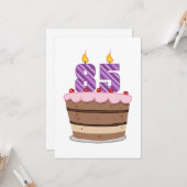 85歳オンお誕生日ケーキ カード (正面/裏面インサイチュ)
