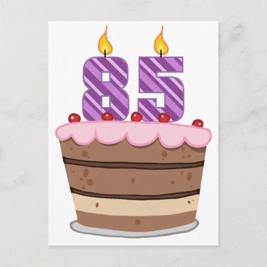 85歳オンお誕生日ケーキ ポストカード (正面)