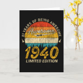 85歳1940レトロ85素晴らし番目の誕生日ギフト カード (黄色い花)