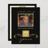 85番目のバースデーパーティ招待状-モノグラフォーマルム 招待状 (正面/裏面)