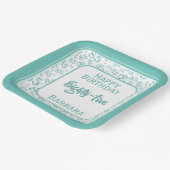 85番目のパーティー乱数パターンティール（緑がかった色）/白 ペーパープレート (傾斜あり)