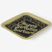 85番目のパーティー乱数パターンブラック/金ゴールド ペーパープレート (傾斜あり)