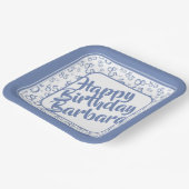 85番目のパーティー乱数パターンブルー/ホワイト ペーパープレート (傾斜あり)