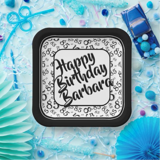 85番目のパーティー乱数パターン黒/白 ペーパープレート (パーティー)