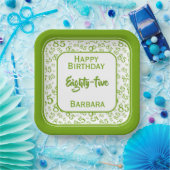 85番目のパーティー乱数パターン（緑/白） ペーパープレート (パーティー)