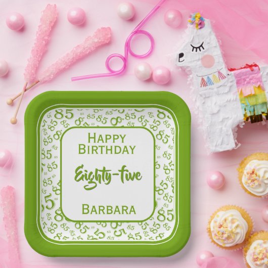 85番目のパーティー乱数パターン(緑/白) ペーパープレート (パーティー)