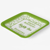 85番目のパーティー乱数パターン（緑/白） ペーパープレート (傾斜あり)