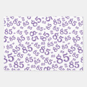85番目のマイルストーン誕生日紫色の数字パターン85 ラッピングペーパーシート (正面3)