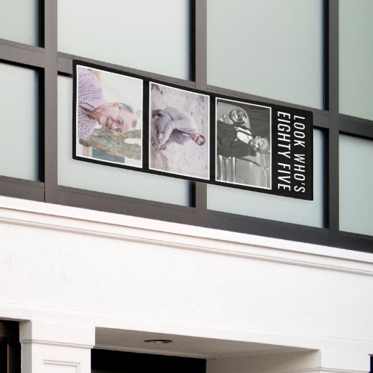 85番目の誕生日フォトバナー 横断幕 (ビルの外側)