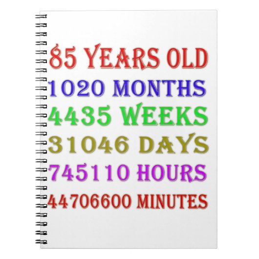 85番目の誕生日マイルストーン ノートブック (正面)