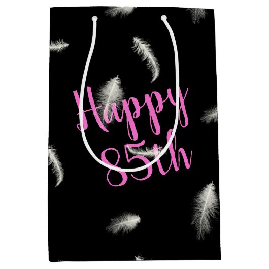 85番目の誕生日羽ミディアム抱き枕 ミディアムペーパーバッグ (正面)