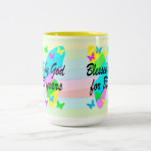 85番目の誕生日蝶恵みマグ ツートーンマグカップ (中央)