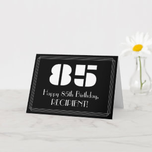 85番目の誕生日:インスパイアアールデコの「85」の外観と名前 カード