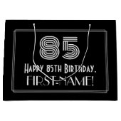 85番目の誕生日—インスパイアアールデコの「85」の外観と名前 ラージペーパーバッグ (正面)