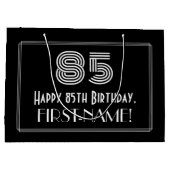 85番目の誕生日—インスパイアアールデコの「85」の外観と名前 ラージペーパーバッグ (裏面)