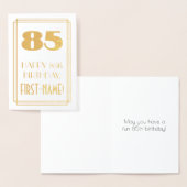 85番目の誕生日:インスパイアアールデコの「85」の外観と名前 箔カード (ディスプレー)
