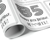 85番目の誕生日:インスパイアアールデコスタイル「85」 +名前 ラッピングペーパー (ロールコーナー)