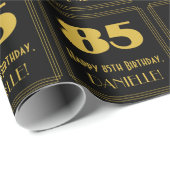 85番目の誕生日-インスパイアアールデコ検索"85" & Name ラッピングペーパー (ロールコーナー)