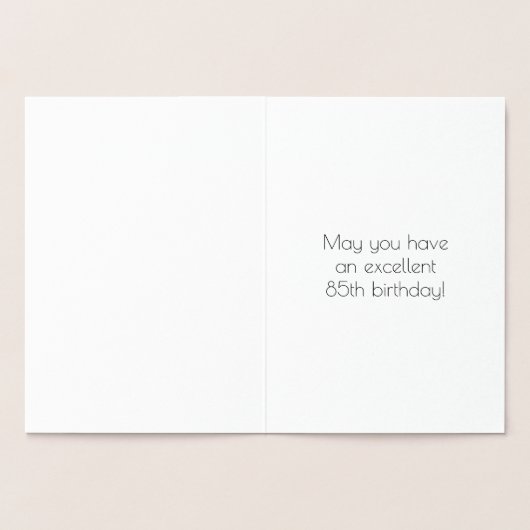 85番目の誕生日-インスパイアアールデコ検索"85" & Name 箔カード (内部)