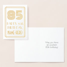 85番目の誕生日-インスパイアアールデコ検索"85" & Name 箔カード