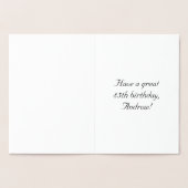 85番目の誕生日:、エレガントスクリプ華美ト、名前をカスタムする 箔カード (内部)