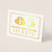 85番目の誕生日、名前+アールデコのインスパイア外観"85" 箔カード (正面)