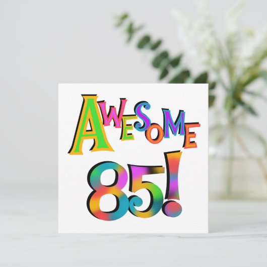 85素晴らし誕生日Tシャツとギフト カード (スタンド正面)