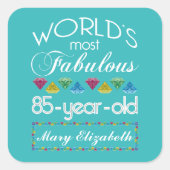 85誕生日で最も素晴らしいカラフル宝石ターコイズ スクエアシール (正面)