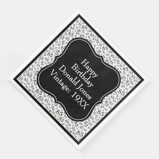 85誕生日の黒/白ブラケット番号パターン (コーナー)