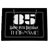 85誕生日インスパイア~アールデコルック"85" +名前 ラージペーパーバッグ (正面)