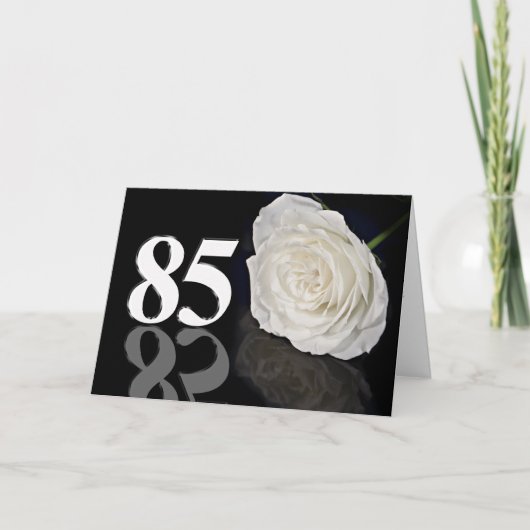 85誕生日カード(白いバラのクラシック) カード (正面)