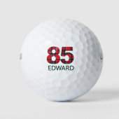 85誕生日ギフト – Clasy 85年レッドプレイド ゴルフボール (正面)