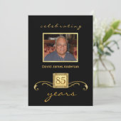 85誕生日サプライズパーティの招待状- フォーマル 招待状 (スタンド正面)