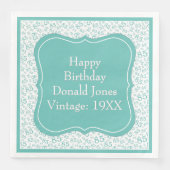 85誕生日ティール(緑がかった色)/ホワイトブラケット番号パターン (正面)