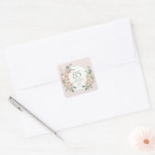 85誕生日トロピカルフローラありがとう スクエアシール (封筒)