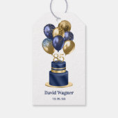 85誕生日ネイビーブルーケーキ ギフトタグ (裏面)