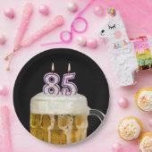 85誕生日ビールオンブラック紙プレート ペーパープレート (パーティー)