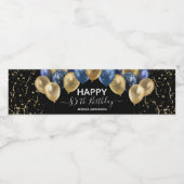 85誕生日ブルー金ゴールドバルーン ペットボトルラベル (シングルラベル)