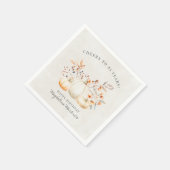 85誕生日ホワイトパンプキン紅葉カスタム スタンダードカクテルナプキン (角)