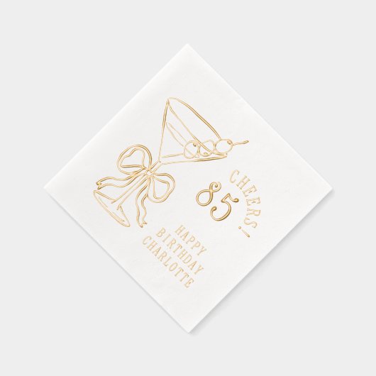 85誕生日マルティーニ八十五パーソナライズされた 箔ナプキン (右)
