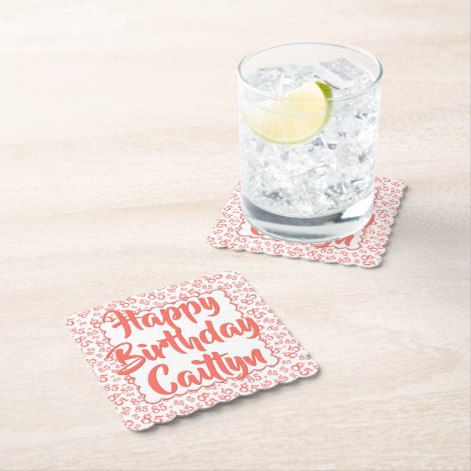 85誕生日乱数パターンホタテ ペーパーコースター (インサイチュ)