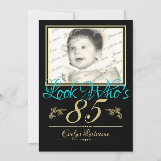 85誕生日写真 招待状 (正面)