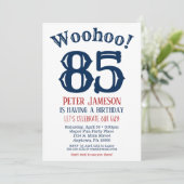 85誕生日招待状メンズネイビーブルー 招待状 (スタンド正面)