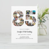 85誕生日番号85カスタムフォトコラージュ 招待状 (スタンド正面)