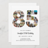 85誕生日番号85カスタムフォトコラージュ 招待状 (正面/裏面)