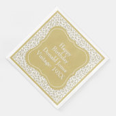 85誕生日金ゴールド/ホワイトブラケット番号パターン (コーナー)