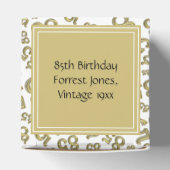 85誕生日金ゴールド/白コラージパターン フェイバーボックス (上部)