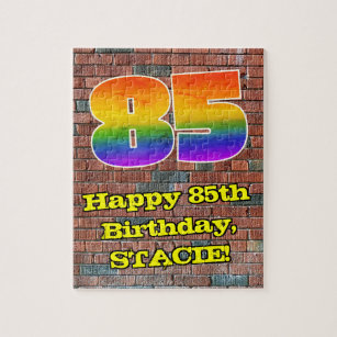 85誕生日:おもしろいグラフィティインスパイア – レインボー85 ジグソーパズル