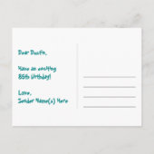 85誕生日:おもしろいハートパターン、レインボー85 ポストカード (裏面)